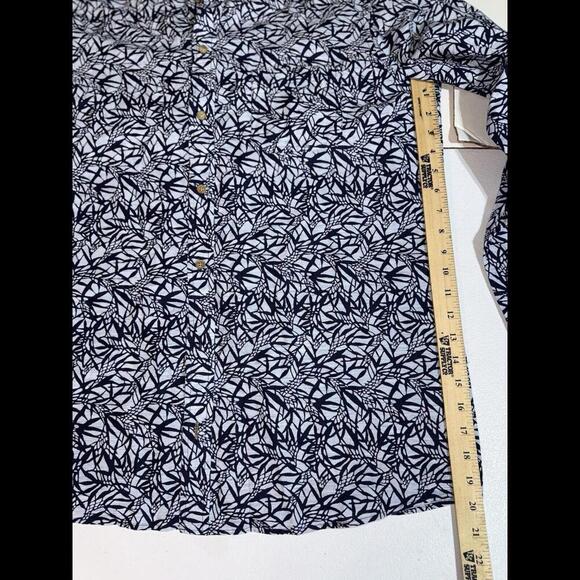 Rowm Geometric Designer Printed Button Up Long Sleeve Polo Large Tall - Picture 5 of 10